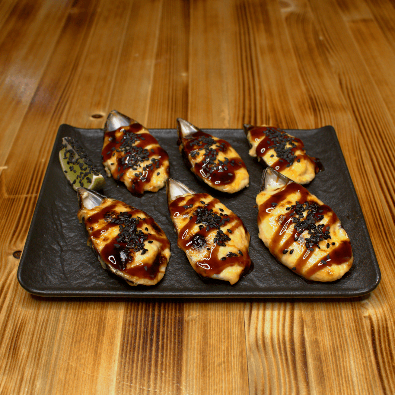 Запеченные мидии киви сырные